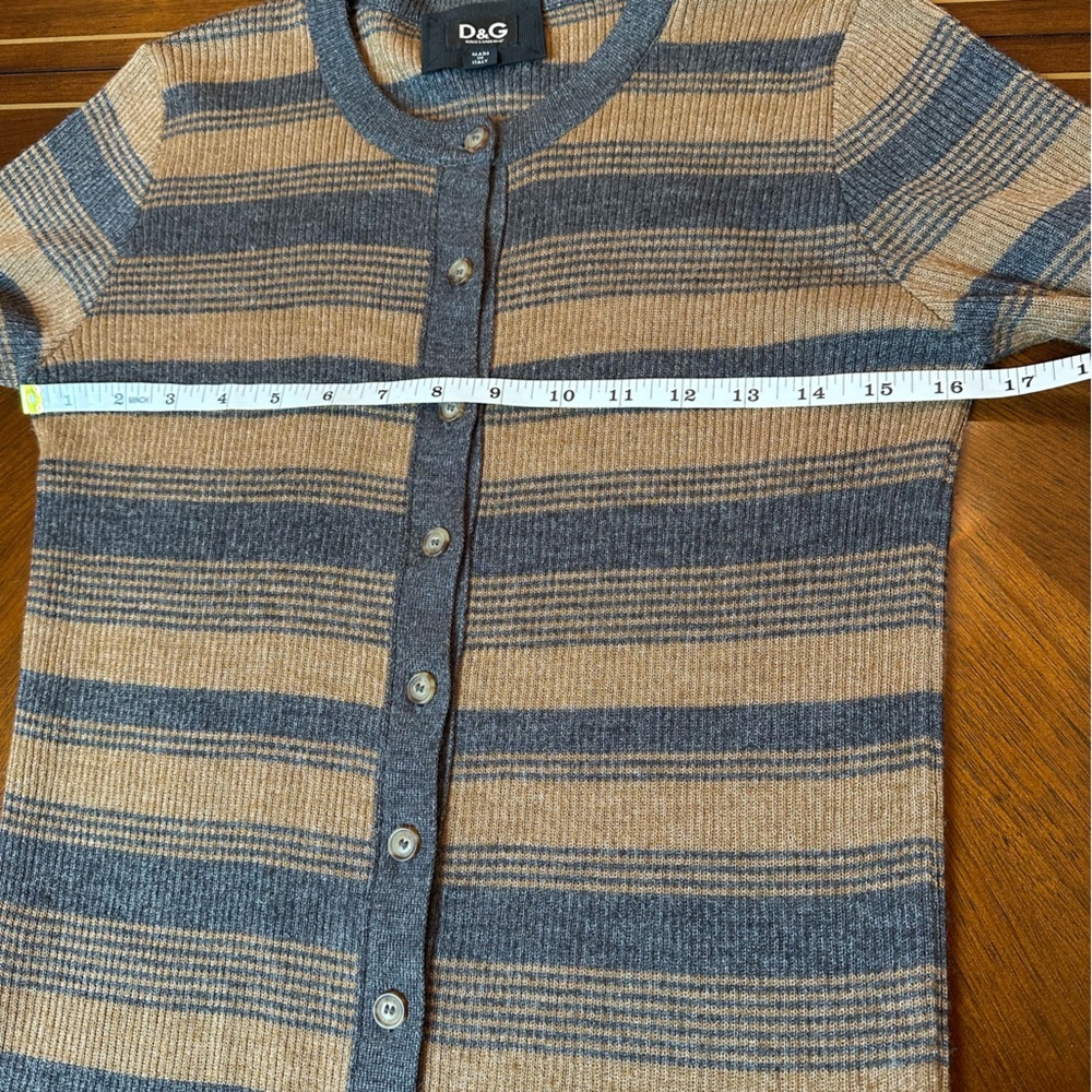 Dolce & Gabbana Striped Cardigan | Luxury Knit Button Front - Picture 6 of 13